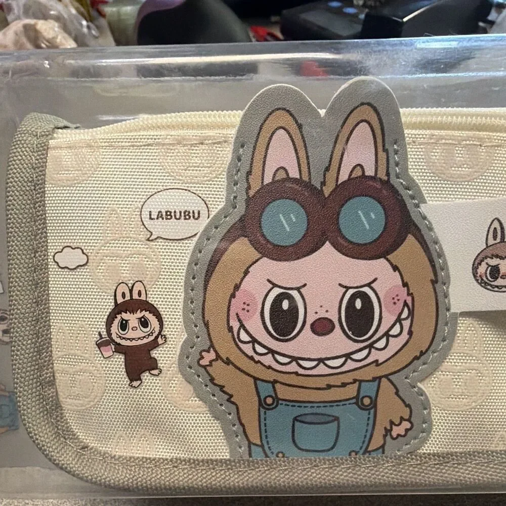 LABUBU Cartoon Character Zippered Pen/Pencil Case Polyester Pouch